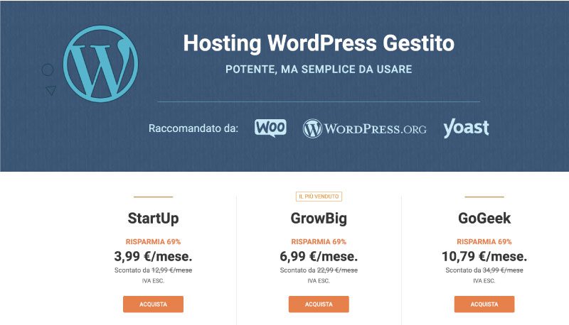 hosting WordPress gestito