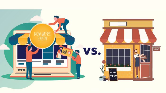 Online business vs brick and mortar